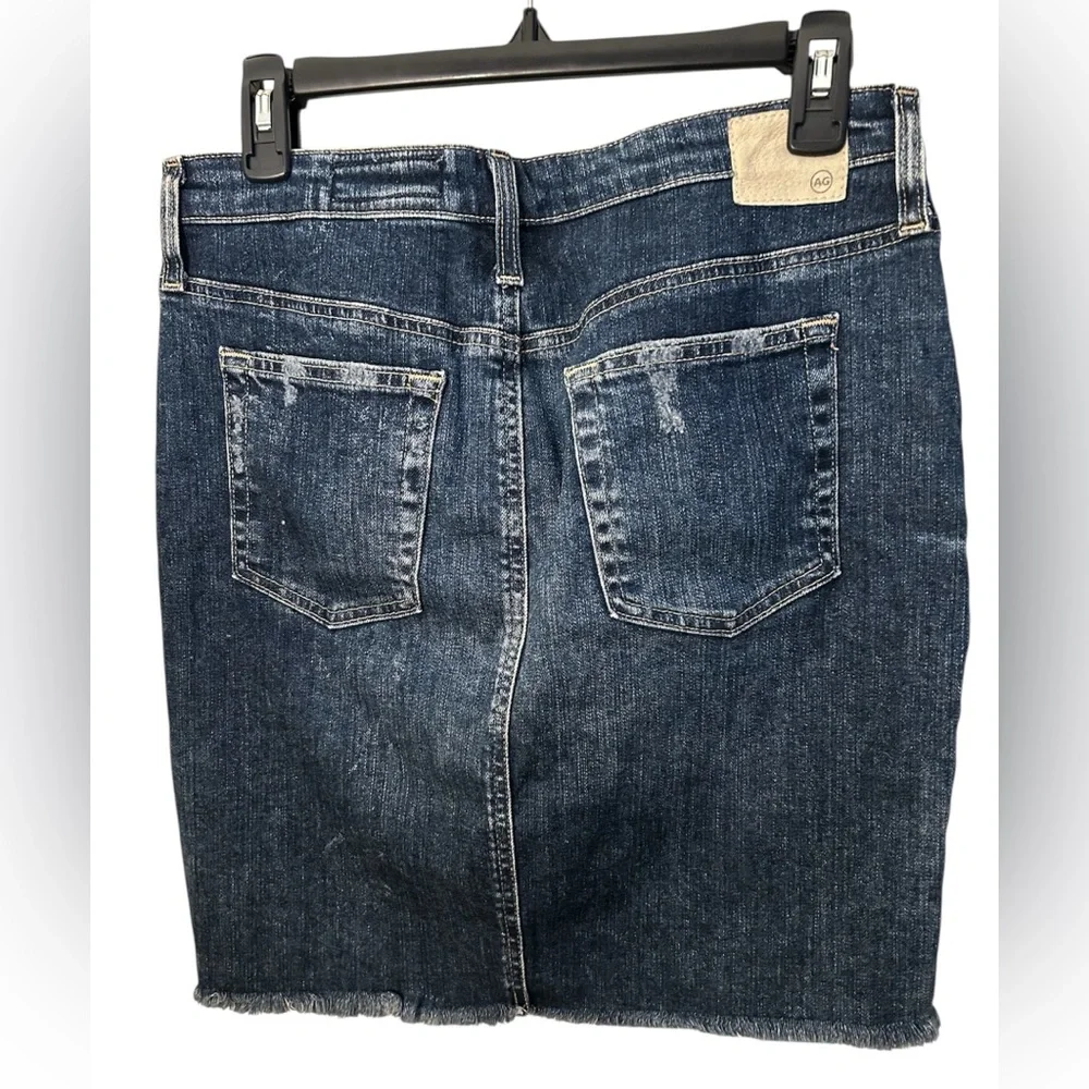 AG Adriano Goldschmied The Erin Denim Pencil Skirt Distressed Blue‎ Size 30